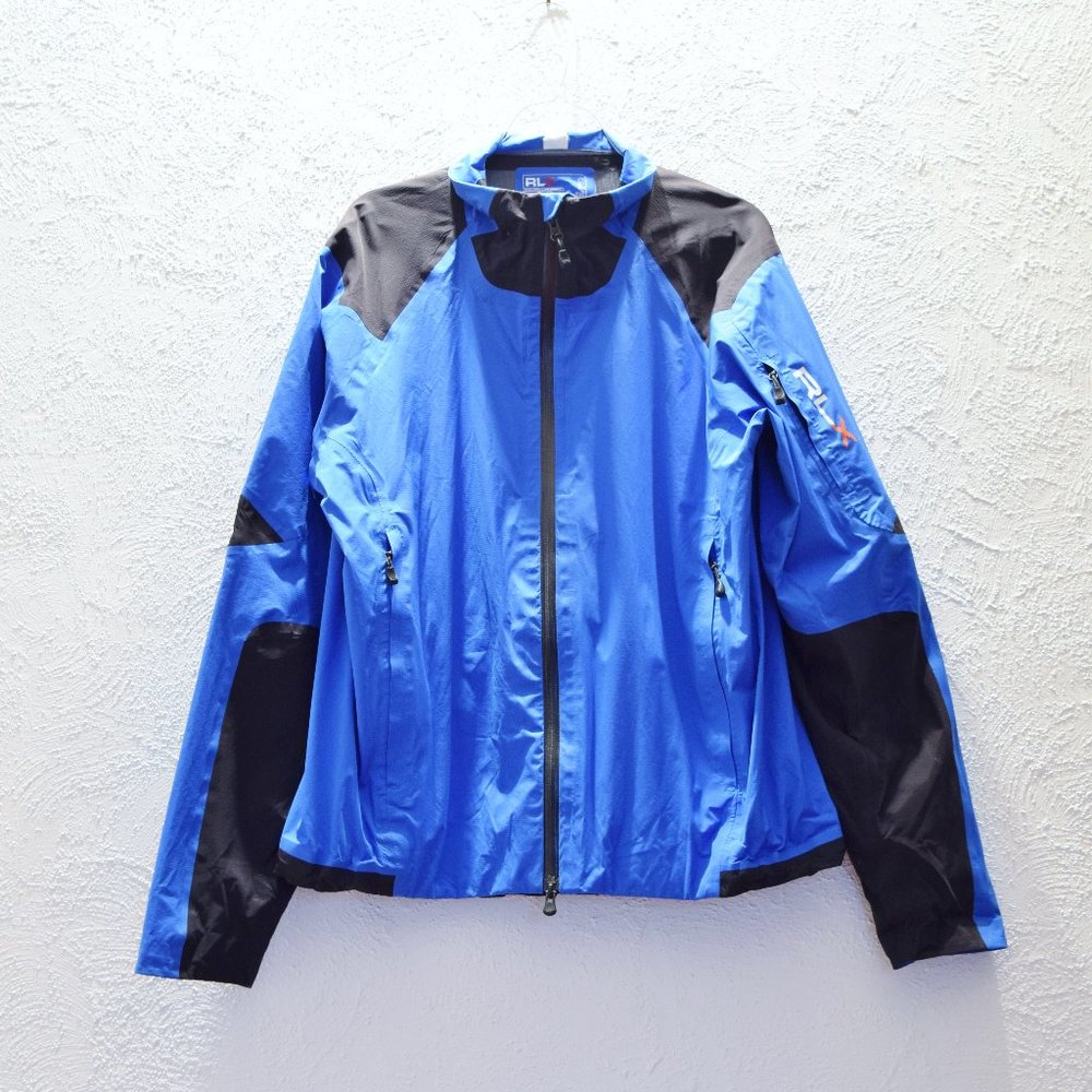 RALPH LAUREN Blue & Black Zip Up Windbreaker Ski Snowboarding Jacket | Size L